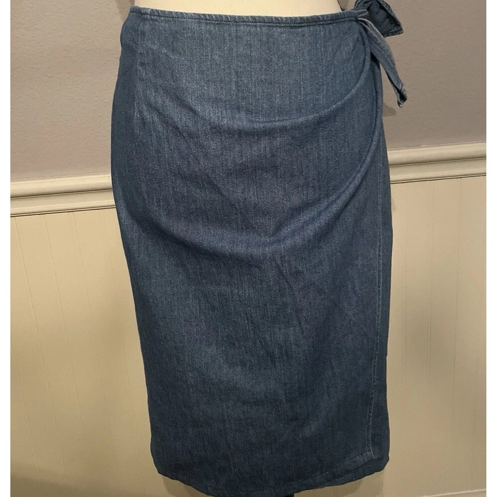 VTG Ralph Lauren Country Denim Wrap Skirt 4 USA Made Western Cottagecore Midi